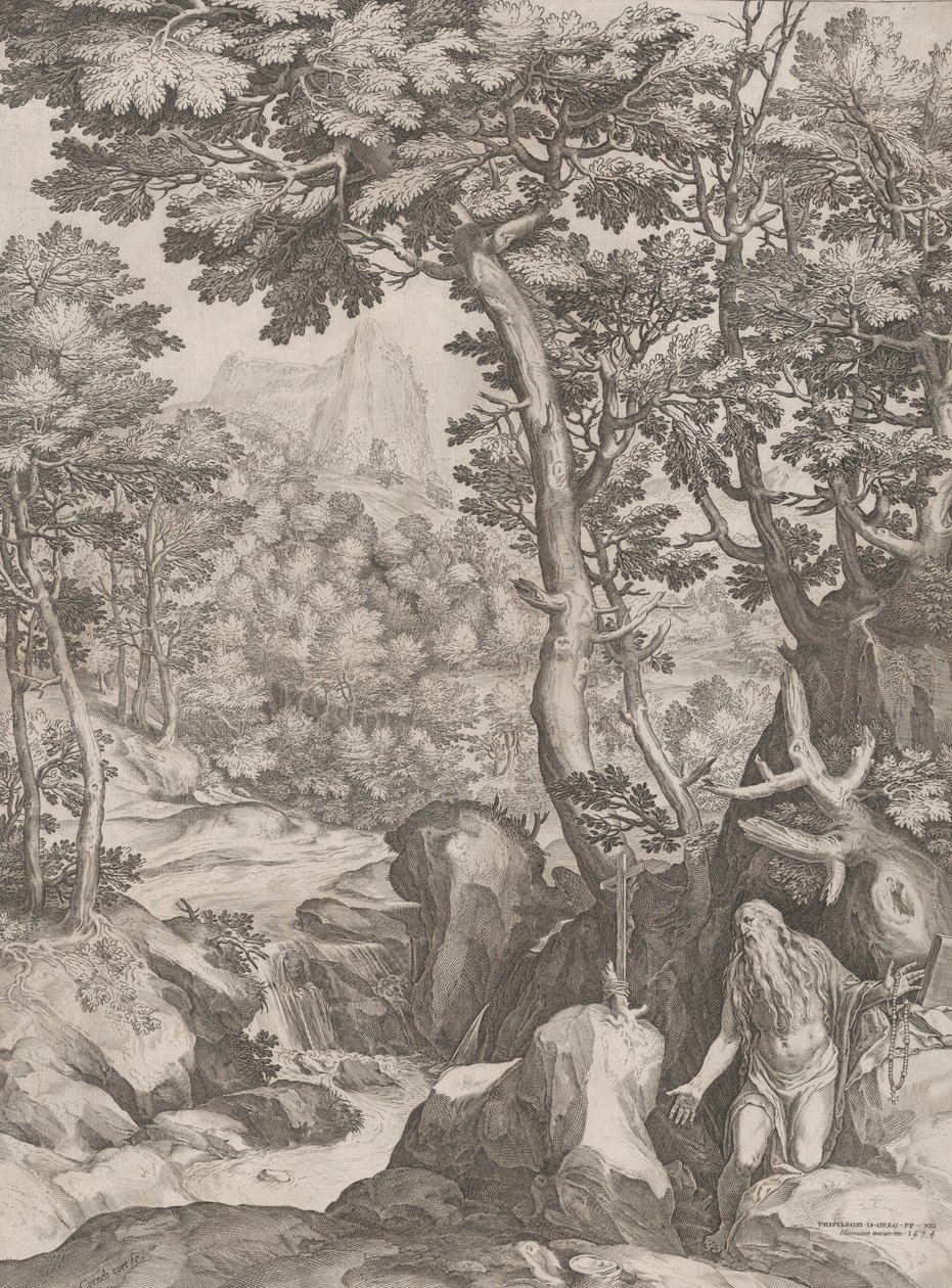 St Onuphrius in the Wilderness by Cornelis Cort