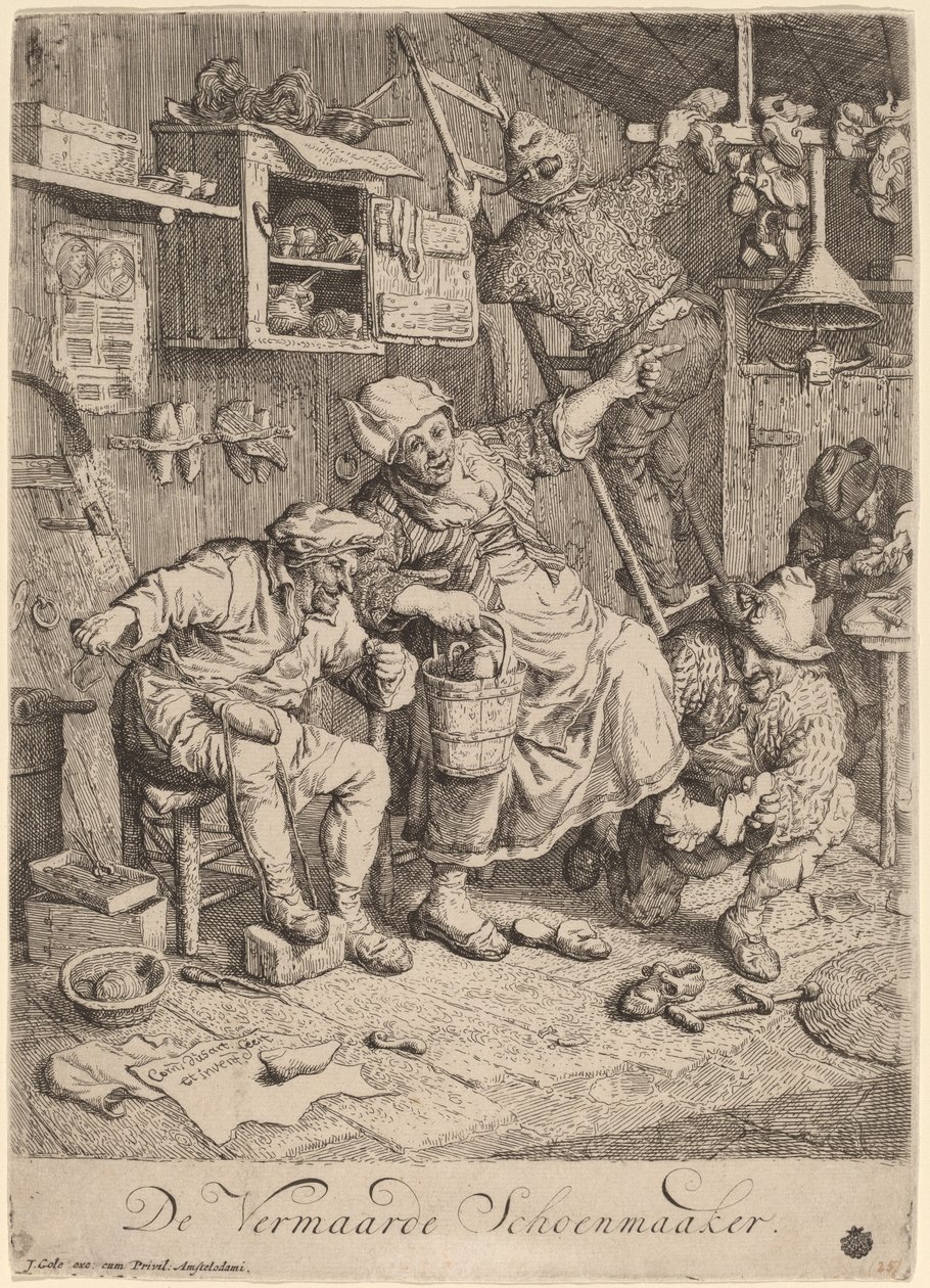 The Merry Shoemaker by Cornelis Dusart
