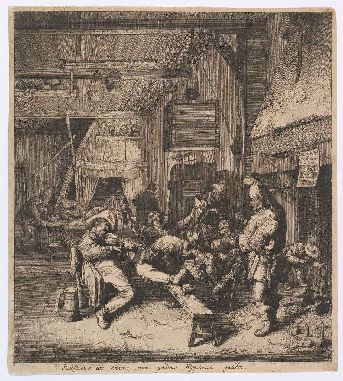 The Violin Player Seated in the Inn, 1685 by Cornelis Dusart