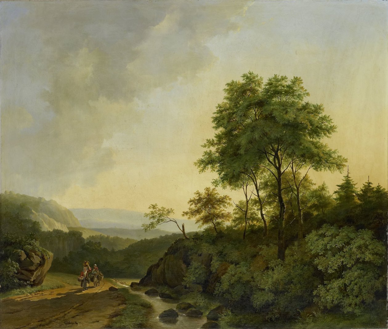 View in the Harz Mountains by Cornelis François Roos