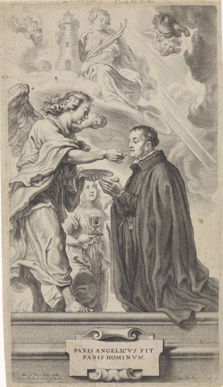 Communion of St. Stanislaus Kostka (?) with an Angel by Cornelis Galle (II)