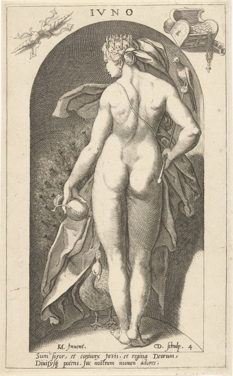 Juno with Peacock by Cornelis Jacobsz. Drebbel