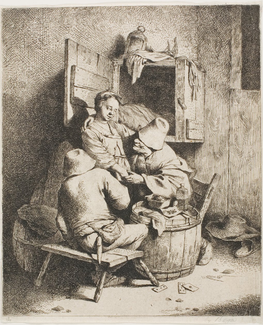 A Young Man Caressing the Young Hostess by Cornelis Pietersz. Bega
