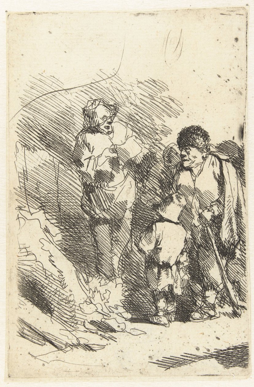 Singing Man and Listening Audience Including Child and Man by Cornelis Pietersz. Bega