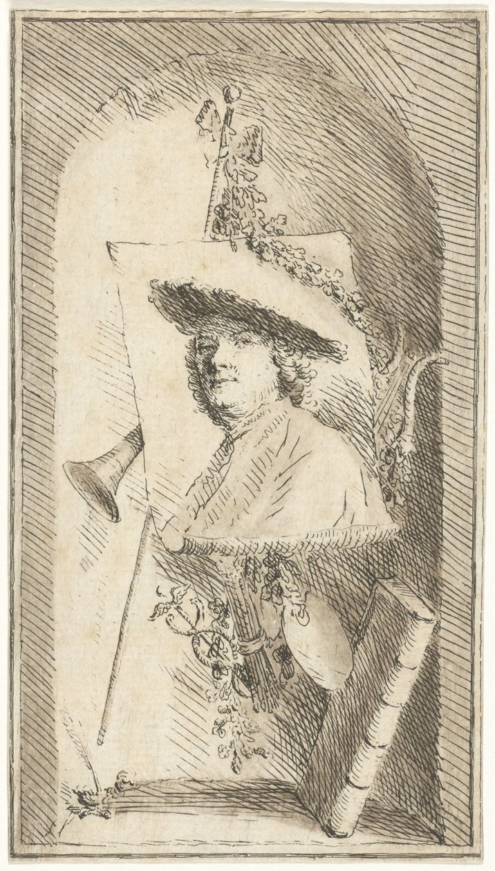 Self-Portrait of Cornelis Ploos van Amstel by Cornelis Ploos van Amstel (signed by artist)
