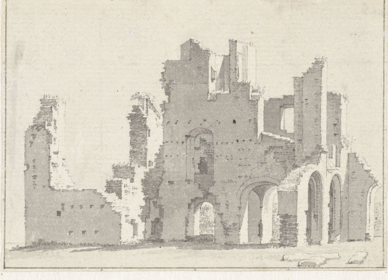 The Ruins of the Abbey at Rijnsburg by Cornelis Pronk