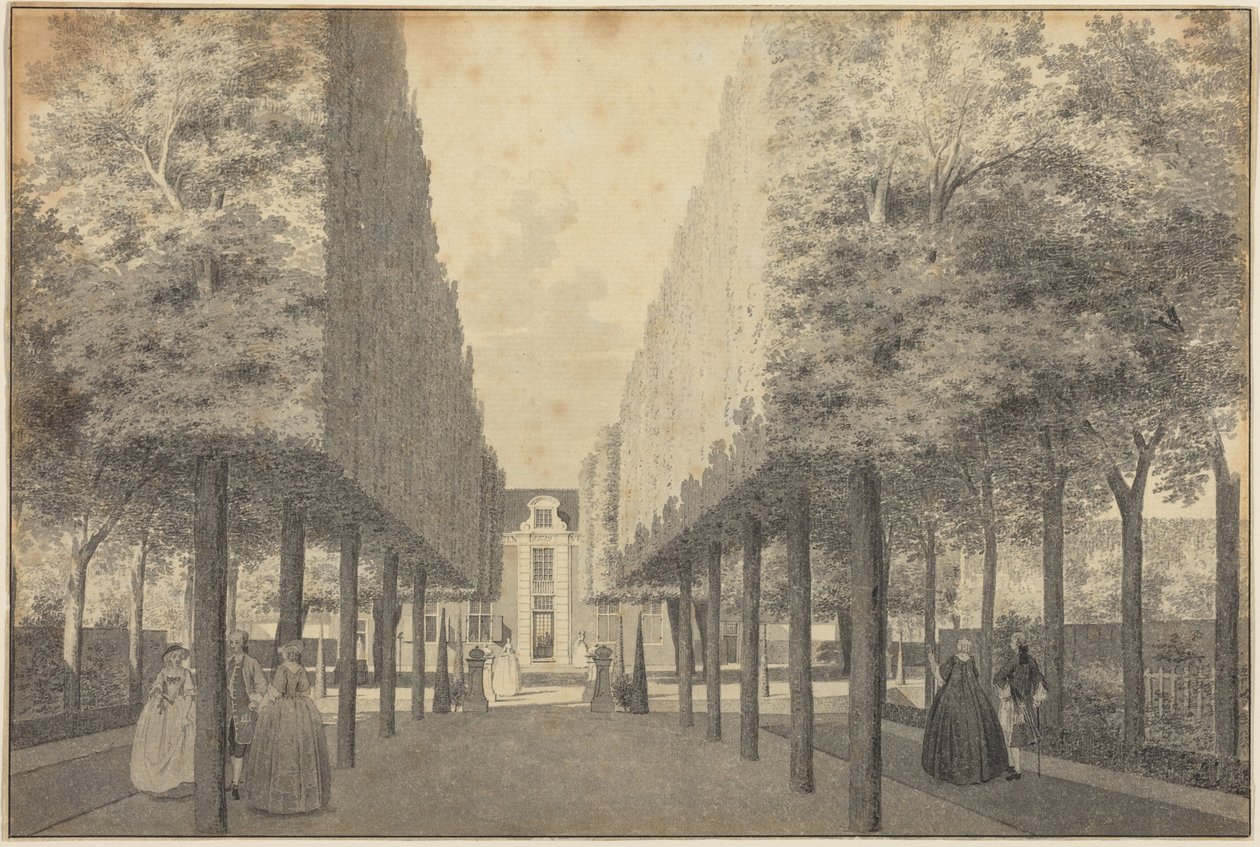 Ladies and Gentlemen Enjoying a Dutch Garden by Cornelis Pronk