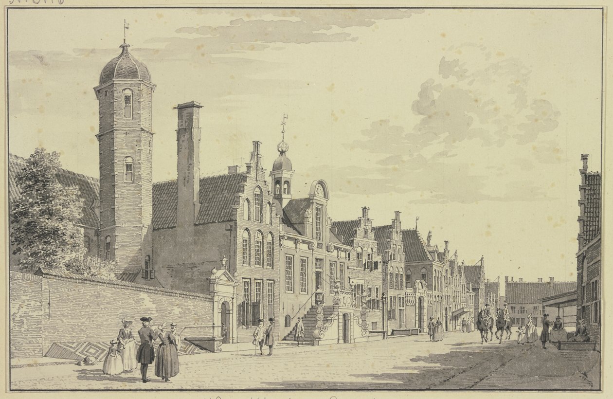 The Town Hall in Sneek by Cornelis Pronk