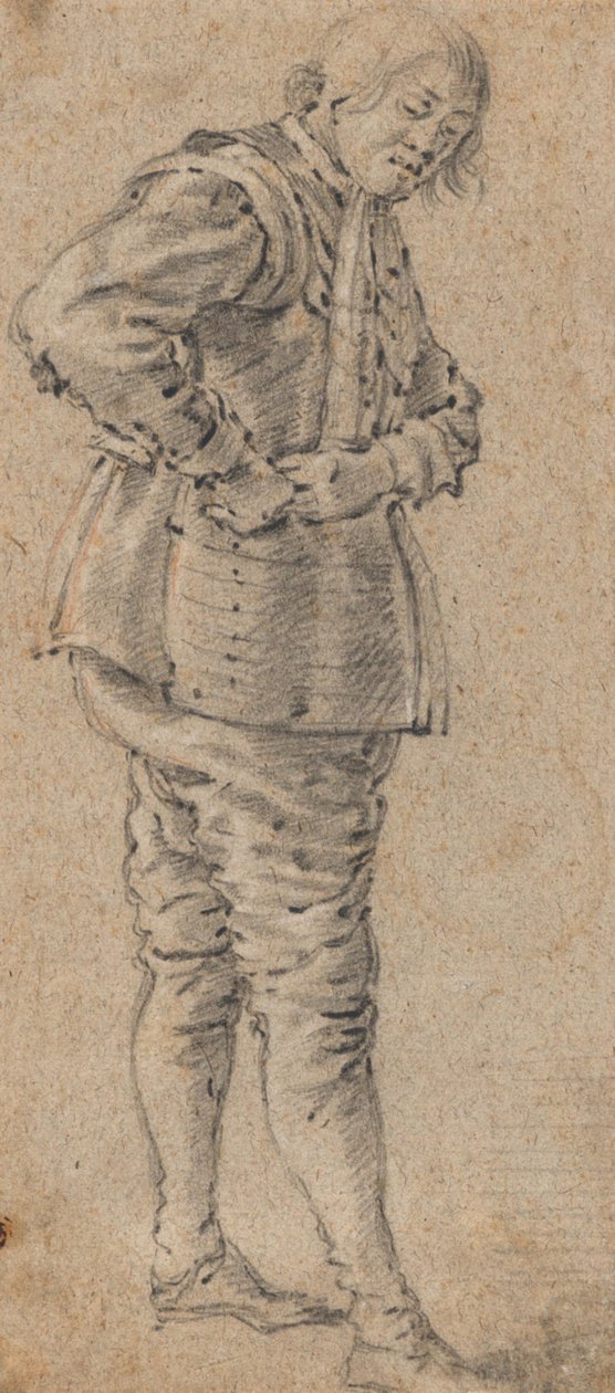 A Standing Man Putting on Armor by Cornelis Saftleven