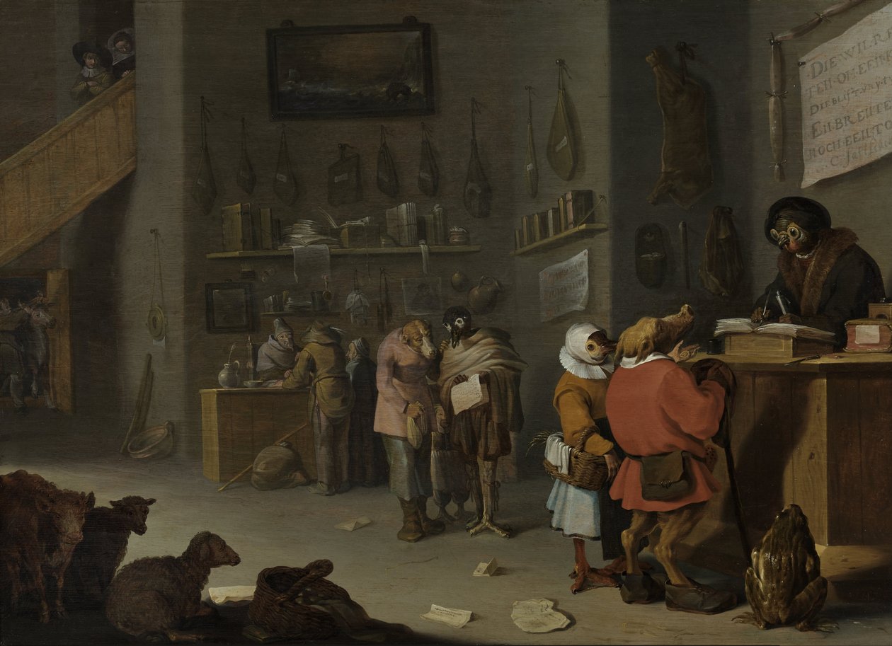 "Who Continues for a Cow?" by Cornelis Saftleven