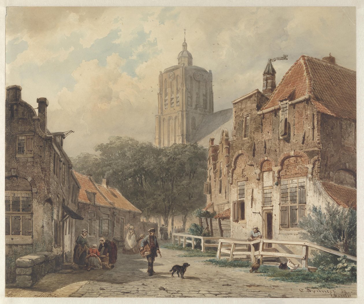 View in the City of Den Briel by Cornelis Springer