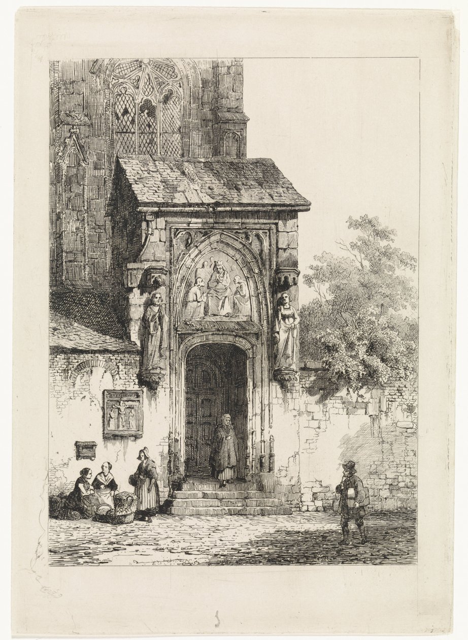View of a Church Portal by Cornelis Springer