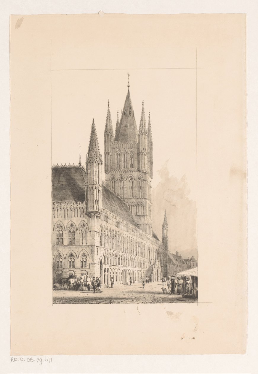Cloth Hall of Ypres by Cornelis Springer