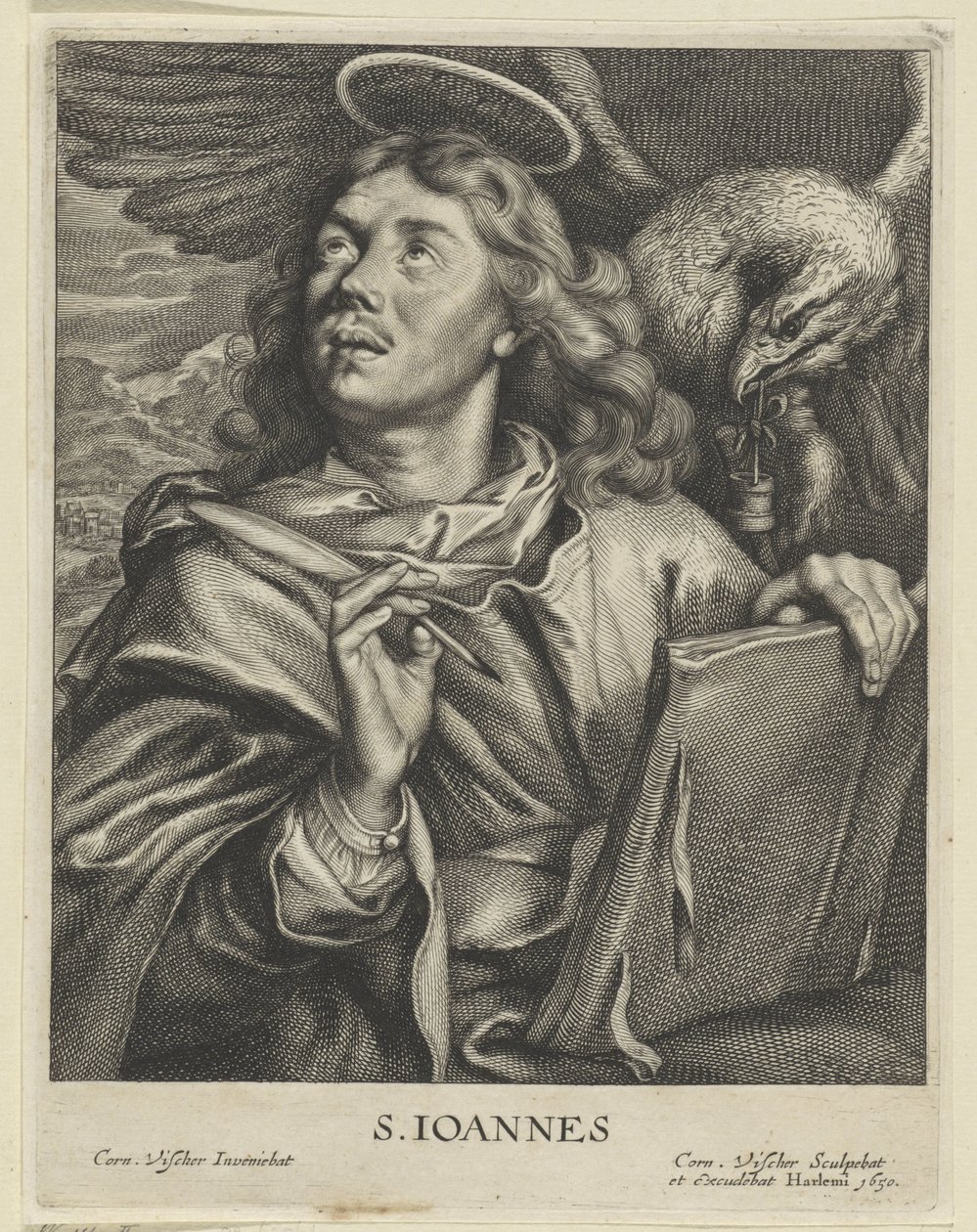 Evangelist John (title on object: S. IOANNES) (series title: Four Evangelists) by Cornelis Visscher (II)