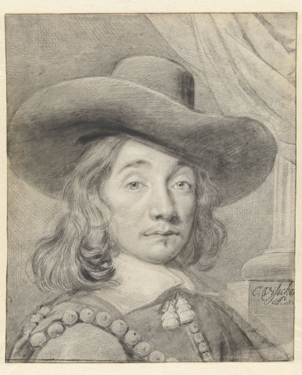 Self-portrait with a Hat by Cornelis Visscher (II)