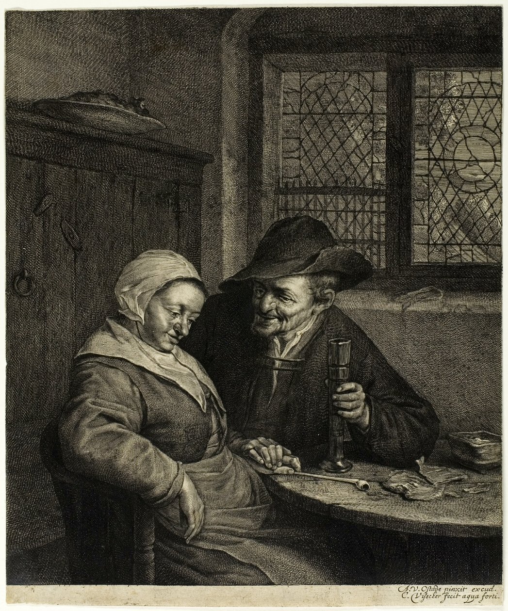 Old Man and Woman by Cornelis Visscher