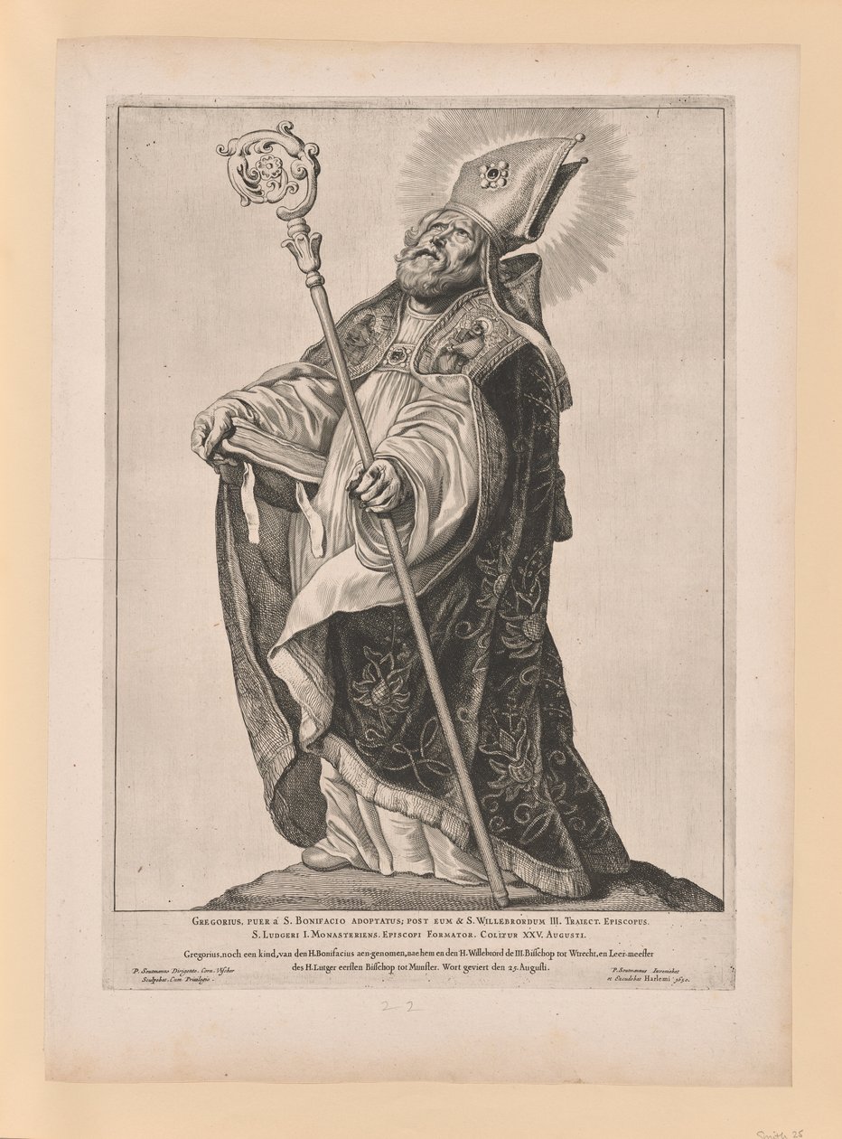 Saint Willebrord, from Saints of the North and South Netherlands by Cornelis Visscher