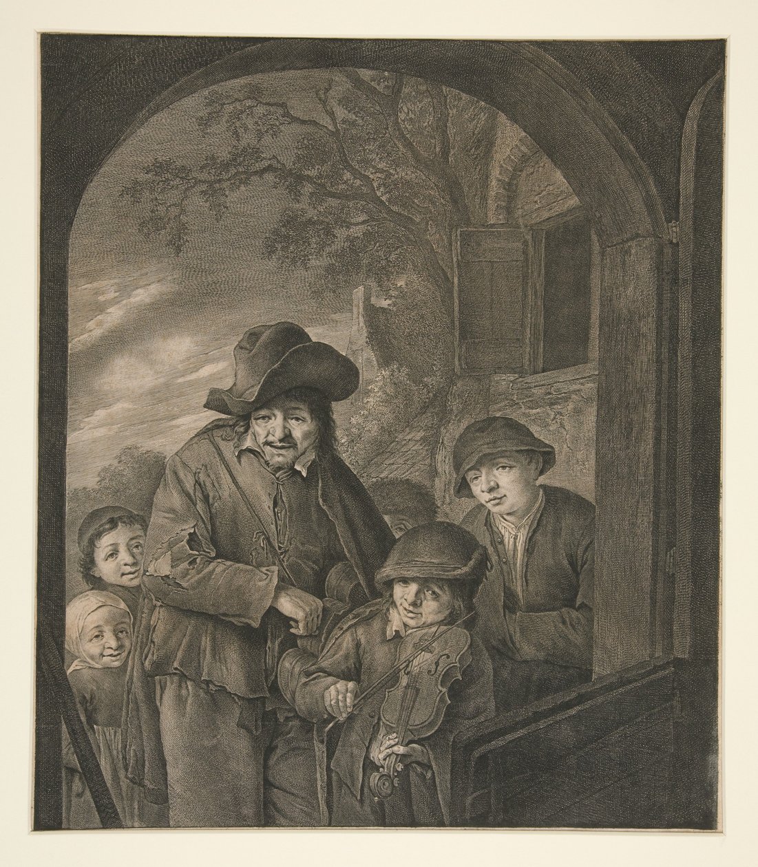 Untitled (Musicians at an Inn Door) by Cornelis Visscher