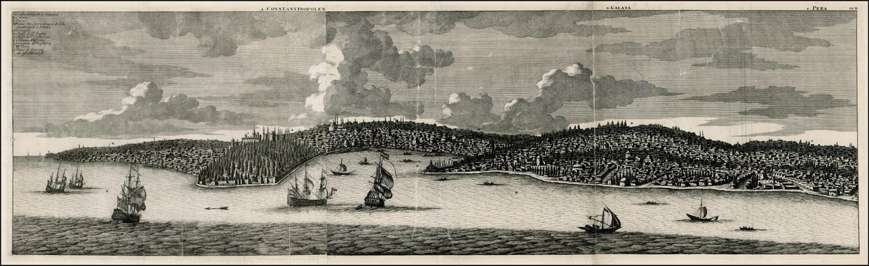 1698 View of Constantinople and Pera by Cornelis de Bruijn