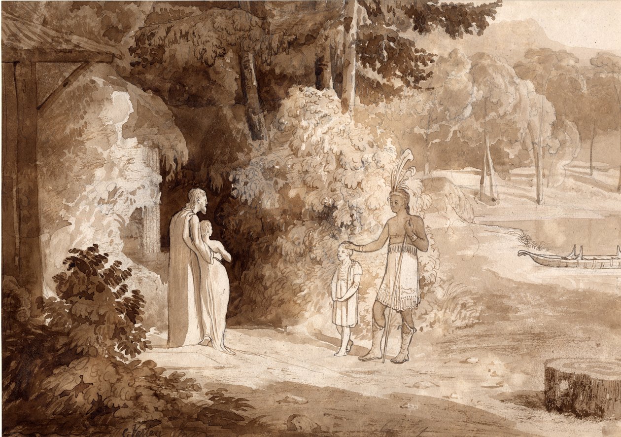 Illustration to Gertrude of Wyoming, 1810 by Cornelius Varley
