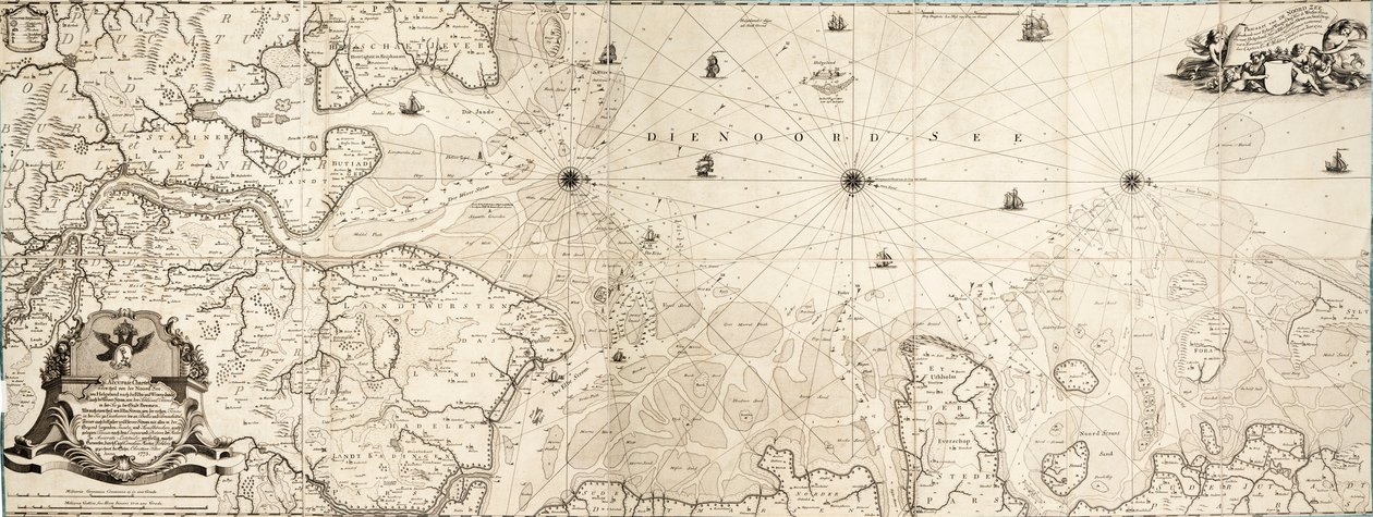 Chart of the North Sea by Cornelius Martin Wohlers