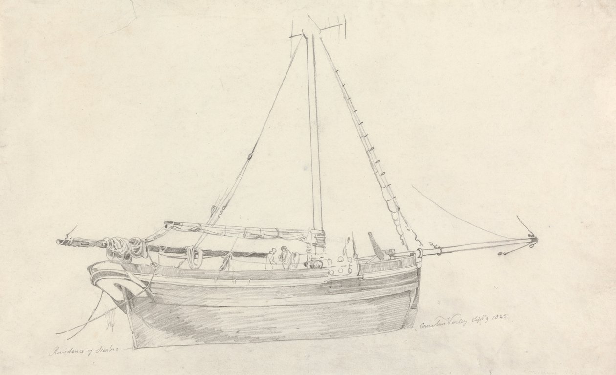 Fishing Vessel "Providence" of Scarborough by Cornelius Varley