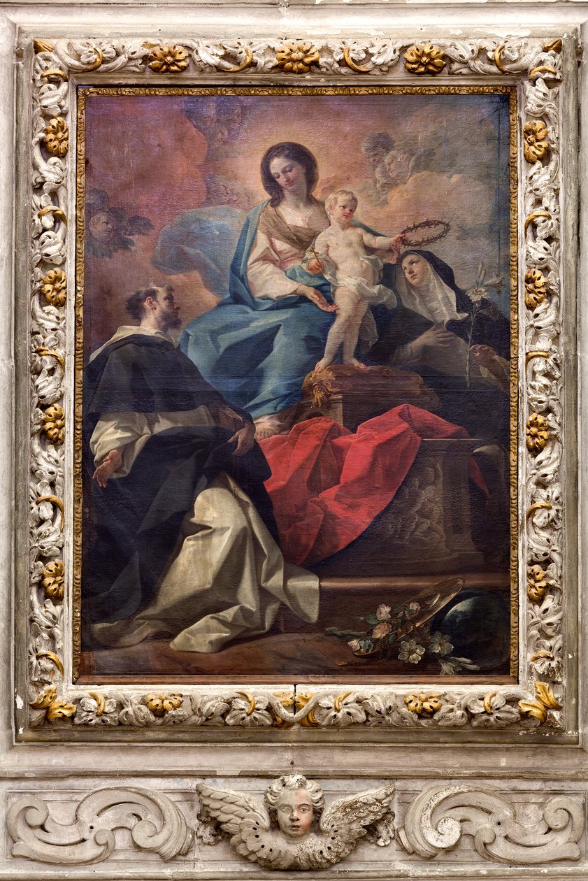Church of the SS Salvatore, Interior, Altar of the Rosary, Our Lady of the Rosary, Canvas by Corrado Giaquinto by Corrado Giaquinto