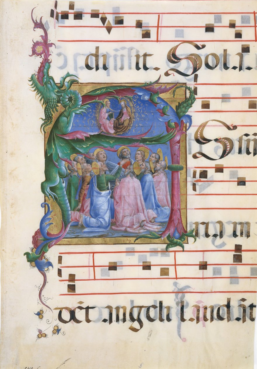 Manuscript Illumination with the Assumption of the Virgin in an Initial A by Cosmè Tura