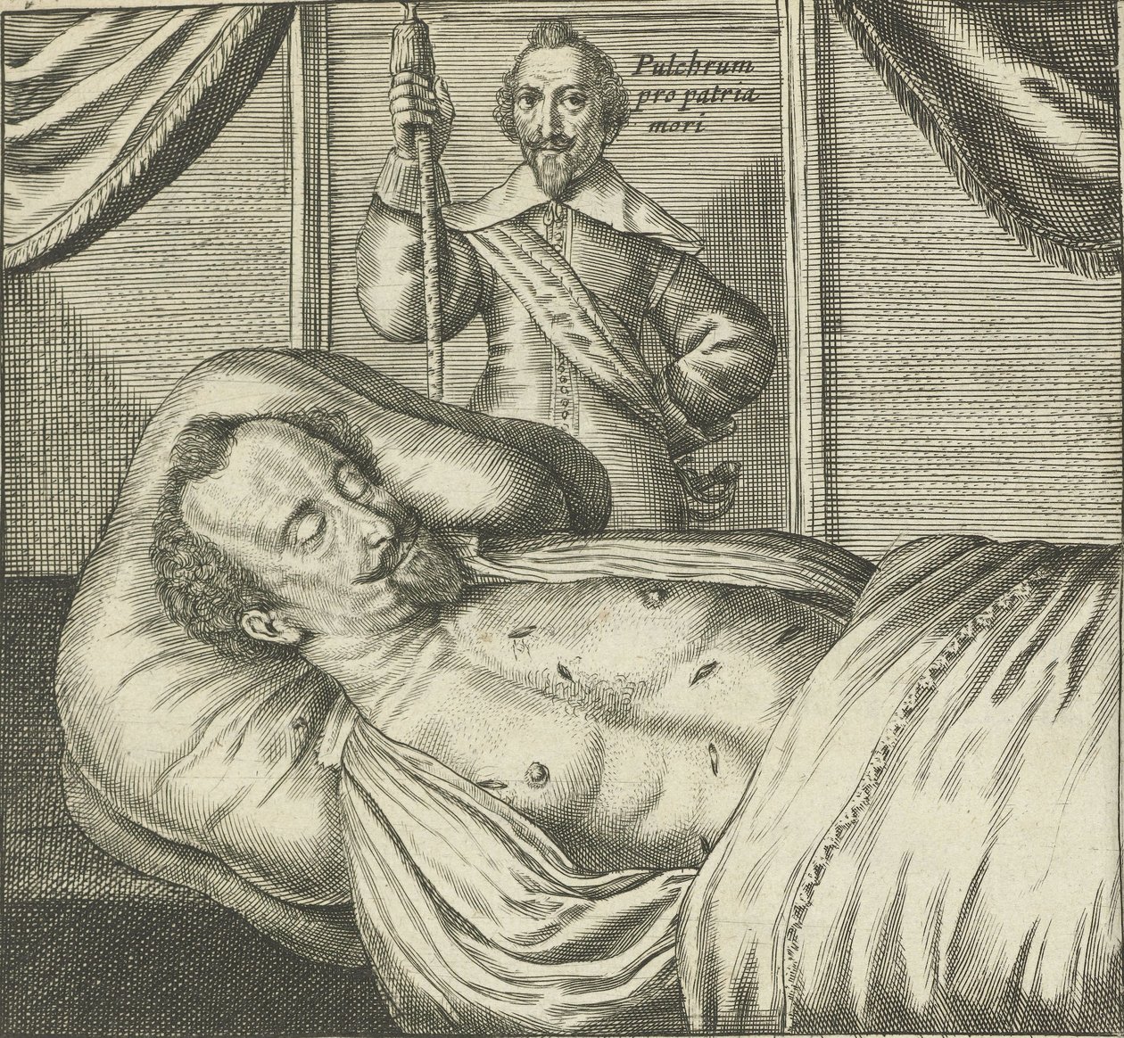 Corpse of Sebastien de La Ruelle Lying in State by Crispijn van de Passe