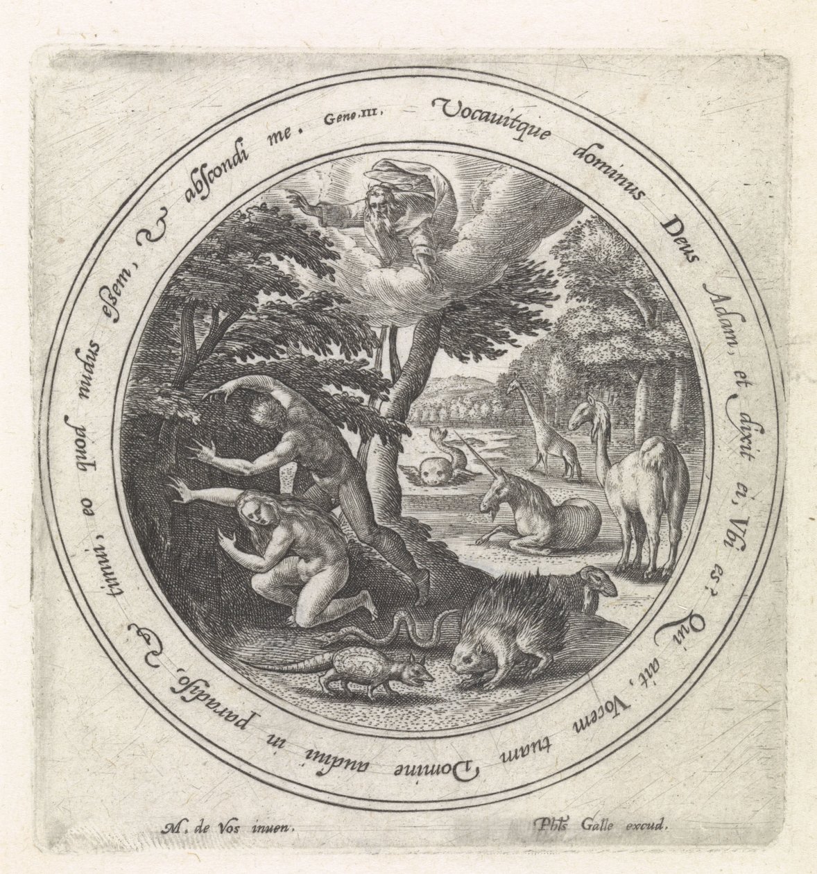 Adam and Eve Hiding from God by Crispijn van de Passe (I)