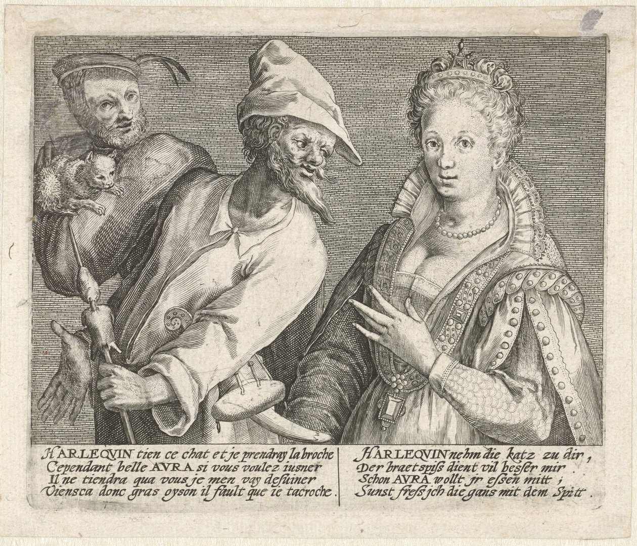 Aura Tries to Seduce Harlequin by Crispijn van de Passe (I)