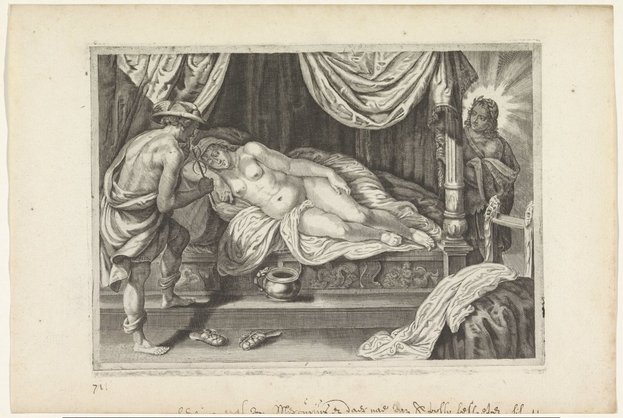 Apollo and Mercury Visit Chione (Metamorphoses of Ovid series) by Crispijn van de Passe (II)