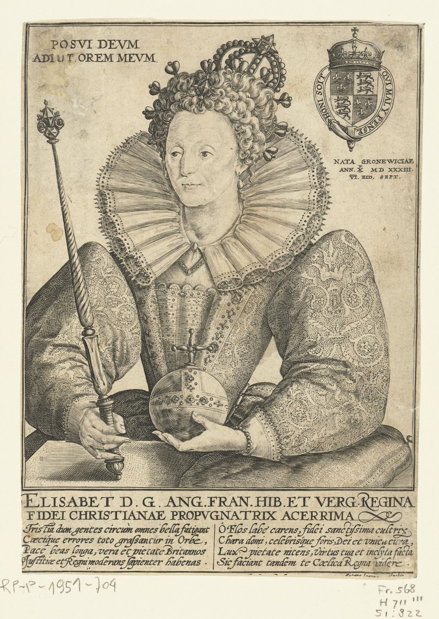 Portrait of Queen Elizabeth I of England, 1592 by Crispin  Passe