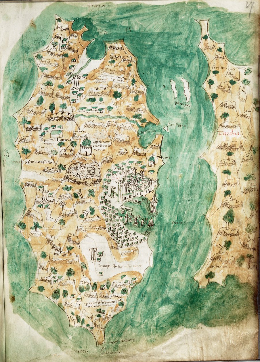 A Chart of Khios and Adjacent Mainland, c.1420 by Cristoforo Buondelmonti