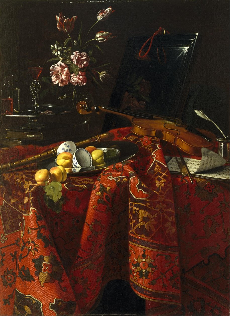 Still Life with Musical Instruments by Cristoforo Munari