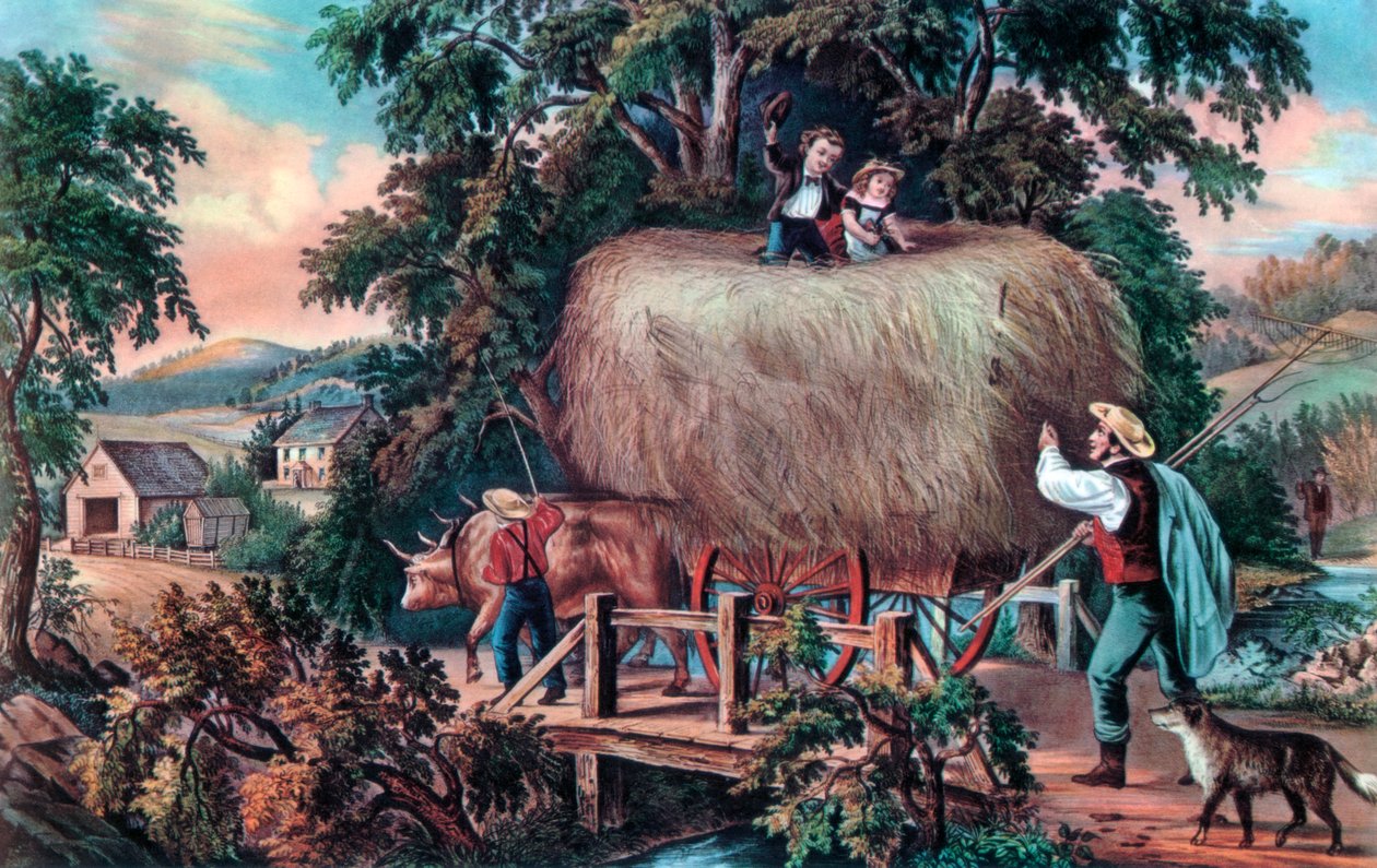 Haying Time, The Last Load, 1868 by Currier and Ives