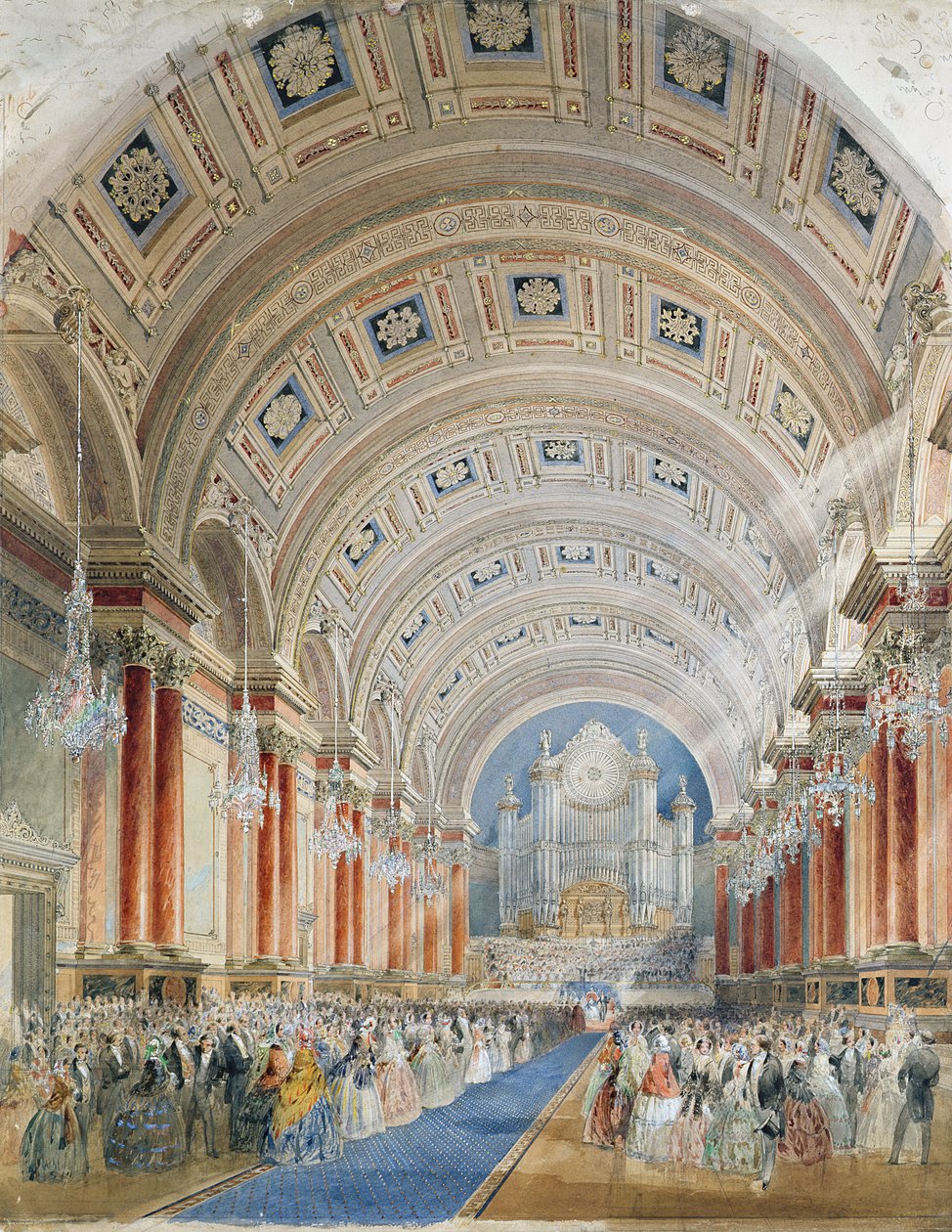 Interior Perspective, Leeds Town Hall by Cuthbert Brodrick