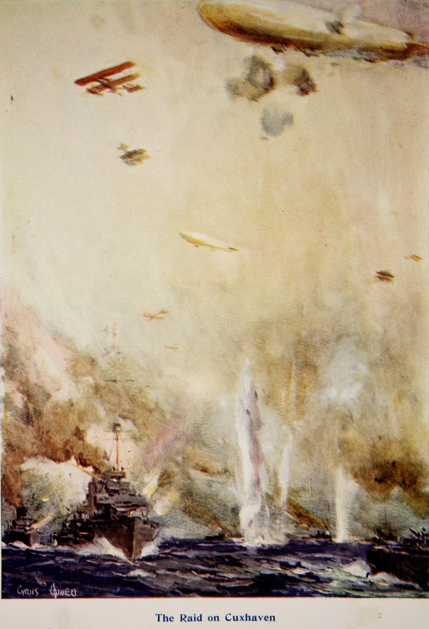 The Raid on Cuxhaven, December 1914, illustration from 