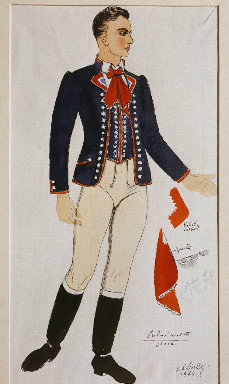 Costume for The Bartered Bride by Bedrich Smetana, sketch by Czech School