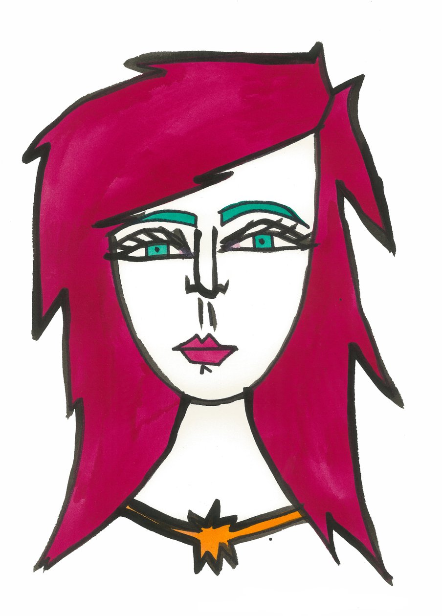 Dark Pink Hair, 2024 by Daisy de Villeneuve