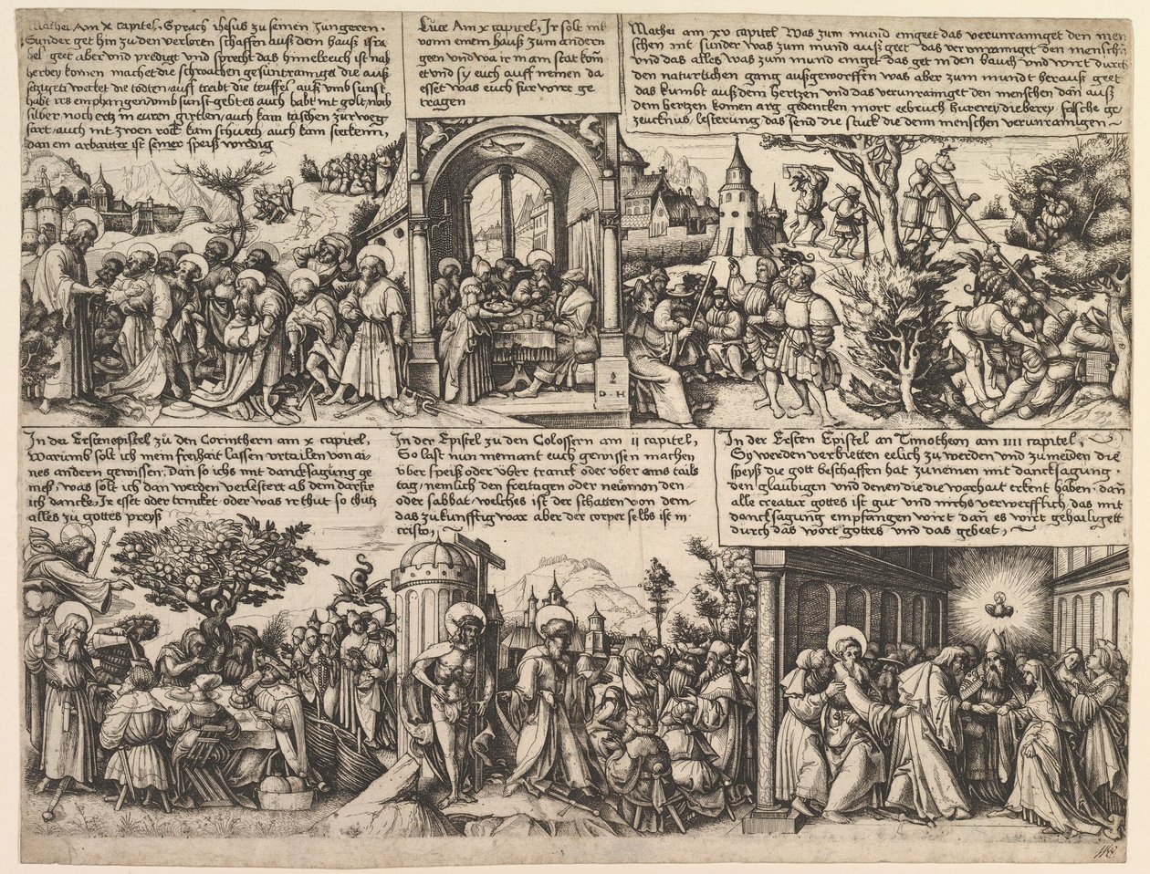 Different Scenes, from the Gospels and from Acta Apostolorum by Daniel Hopfer