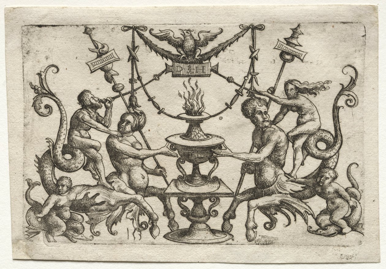 Ornament with Siren and Triton by Daniel Hopfer