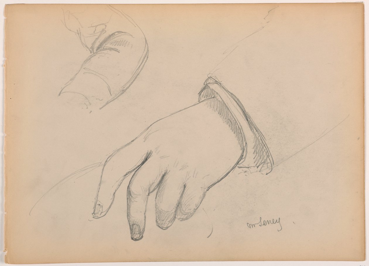 George D. Seney, Hand and Arm study; Verso: Left Foot, 1881 by Daniel Huntington