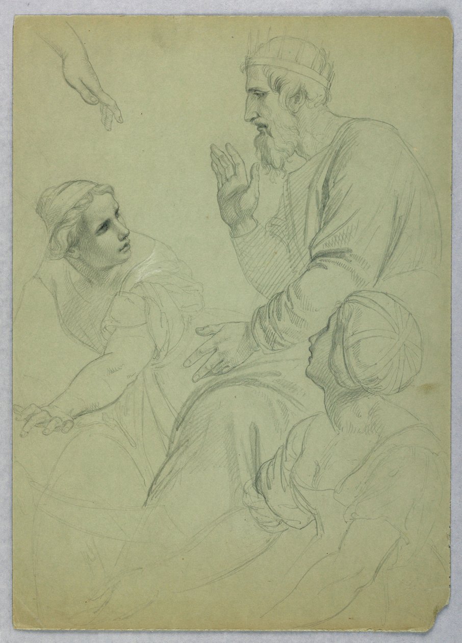 King and Two Women, Separ, ca. 1845 by Daniel Huntington