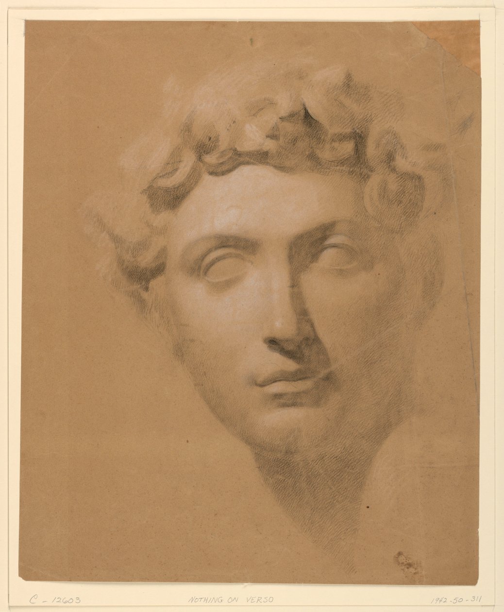 Male Head From a Plaster, 1840 by Daniel Huntington