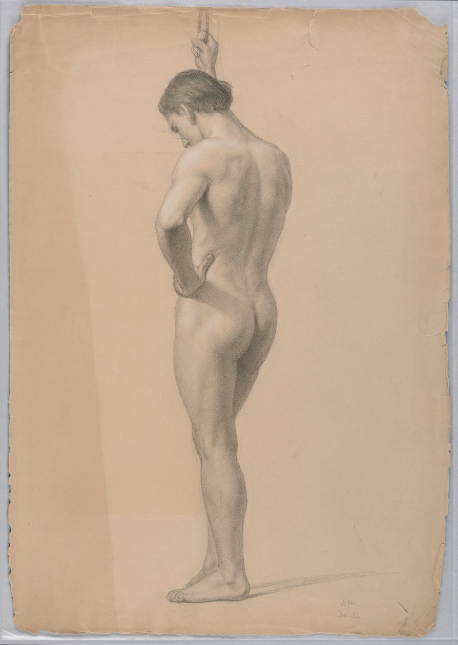 Male Nude Standing, November 1866 by Daniel Huntington