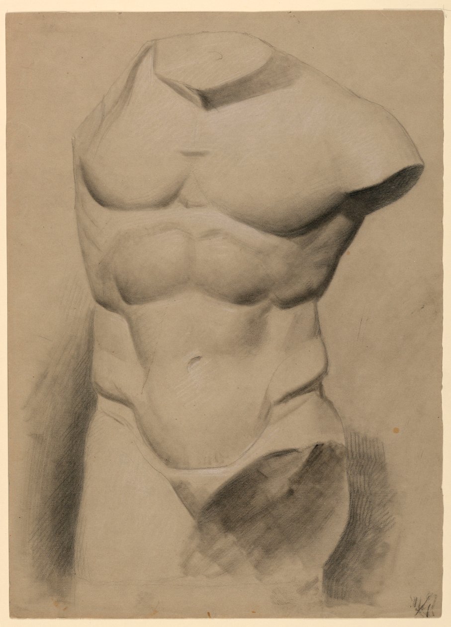 Male Torso From a Plaster, 1840 by Daniel Huntington