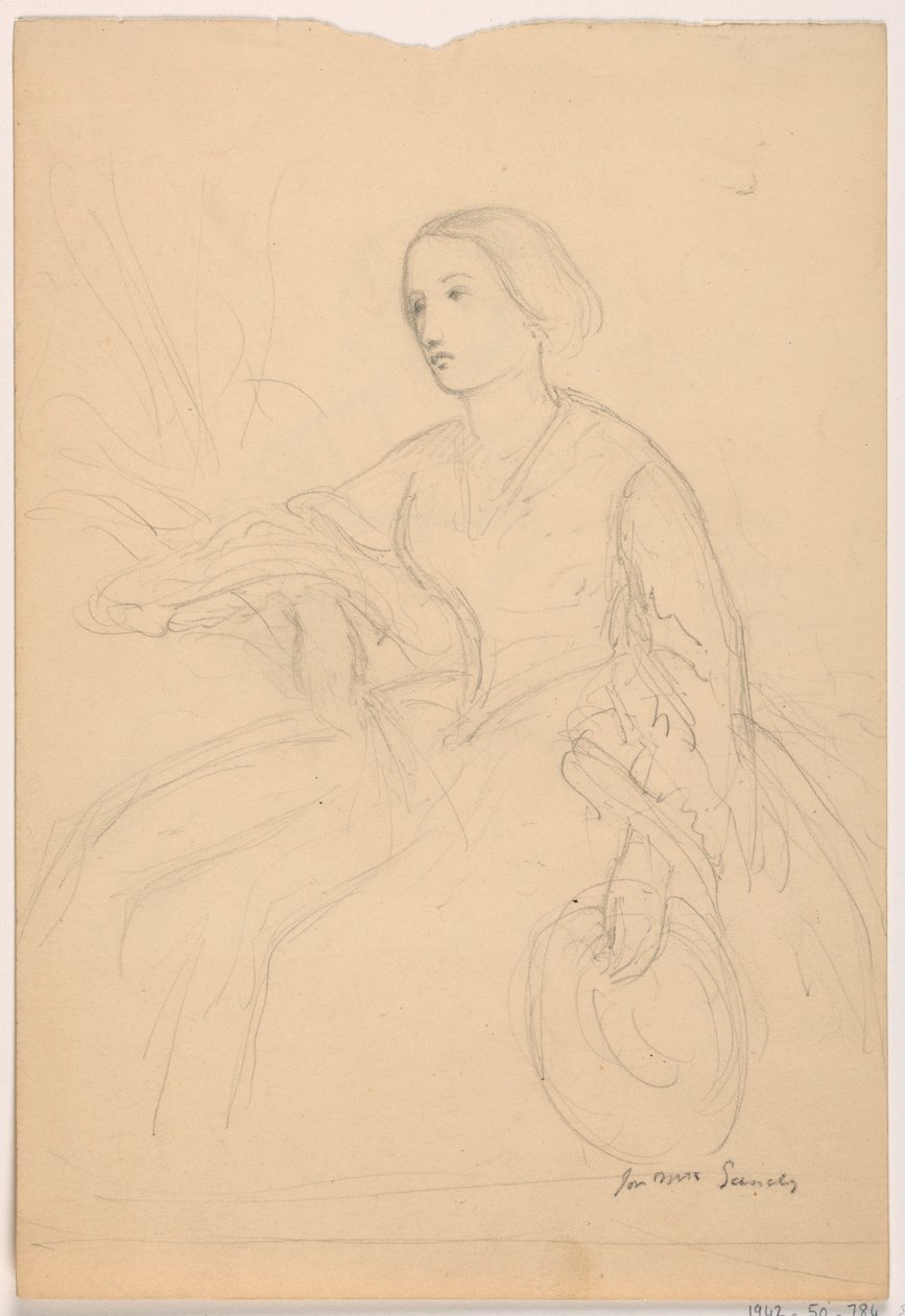 Mrs. Sheppard Gandy Seated; Verso: Mrs. Sheppard Gandy Seated, 1859 by Daniel Huntington