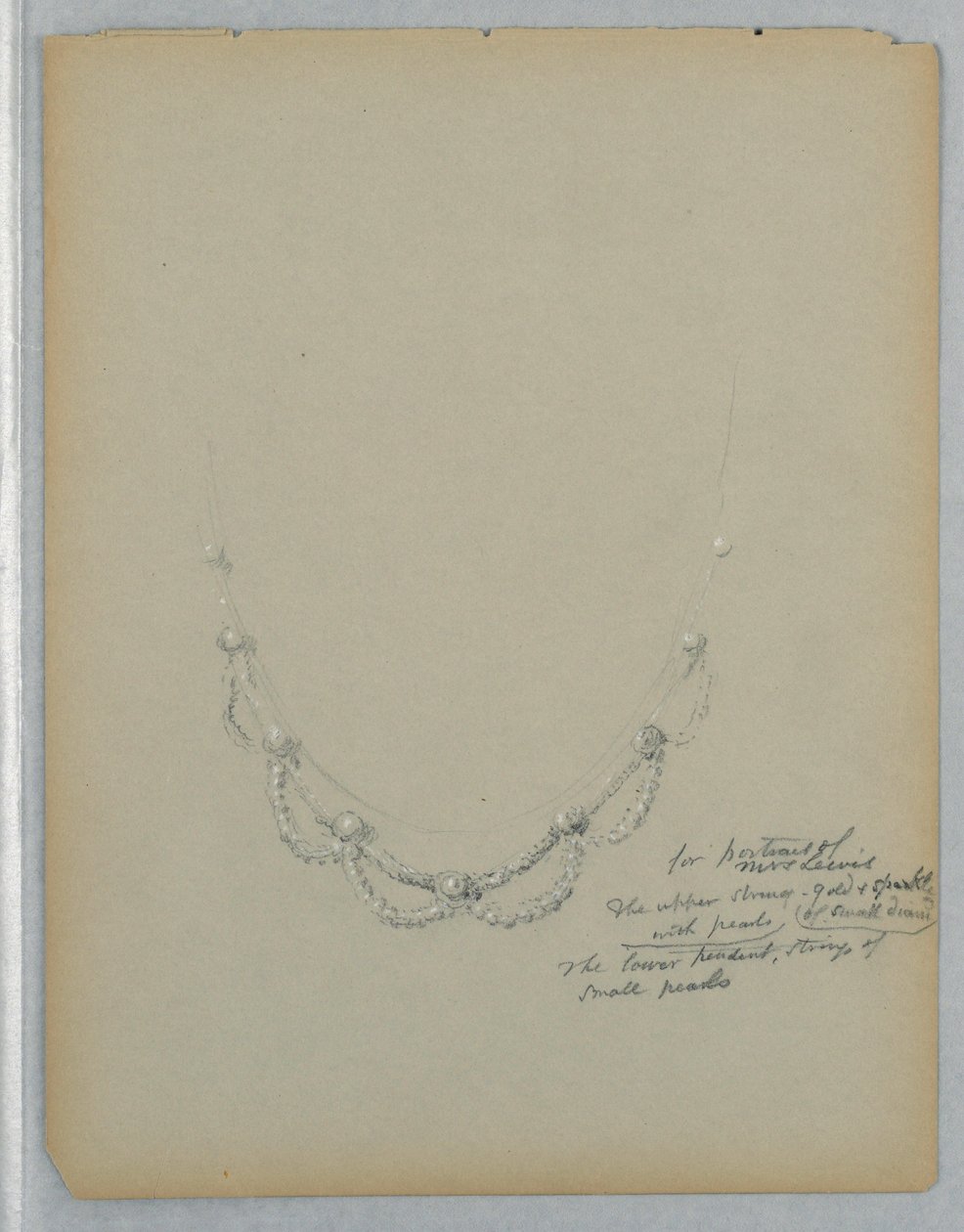 Study of the Necklace in the Portrait of Mrs. George Lewis, late 19th century by Daniel Huntington