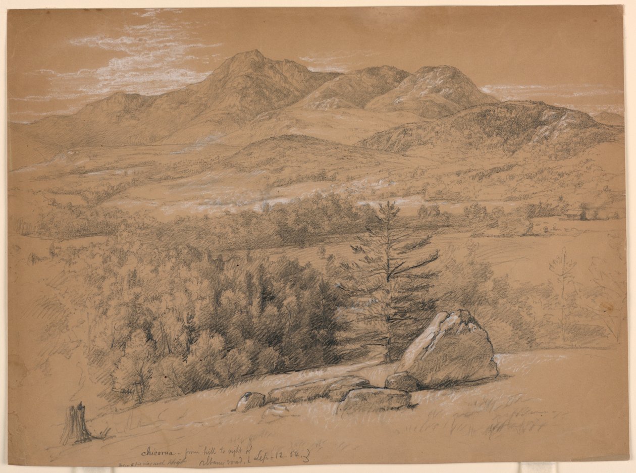 View of Mount Chocorua, from Hill to Right of Albany Road, September 12, 1854 by Daniel Huntington